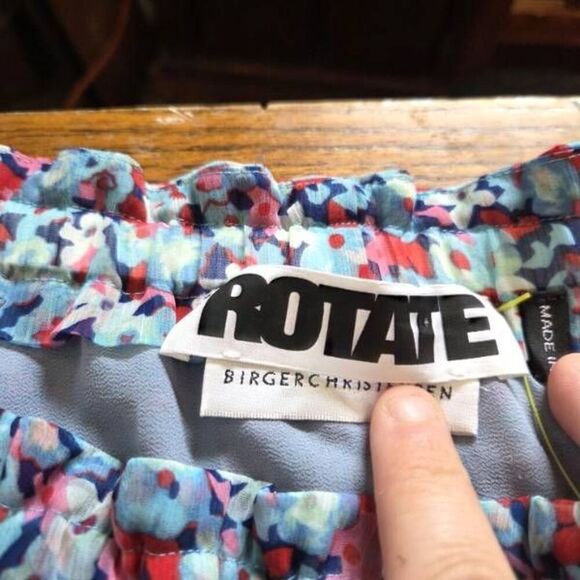 Rotate-Birger Christensen Carly off the shoulder Georgette maxi dress sz 8 - Picture 4 of 6